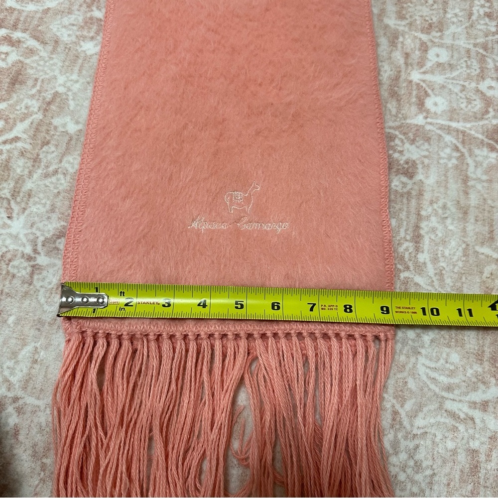 Alpaca Camargo Pink Scarf - Made In Peru - Picture 7 of 8